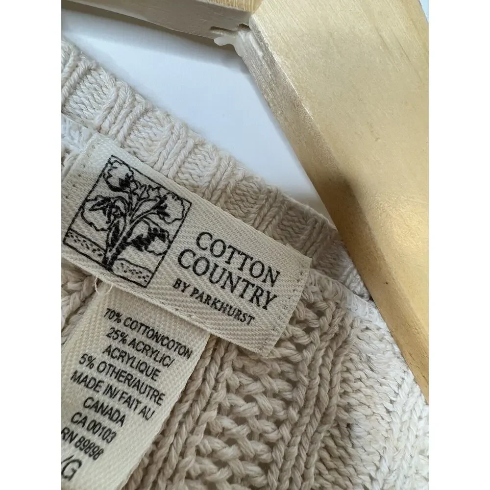 Cotton Country by Parkhurst Sweater Womens Large Chunky Cardigan Sweater Button - Picture 5 of 7